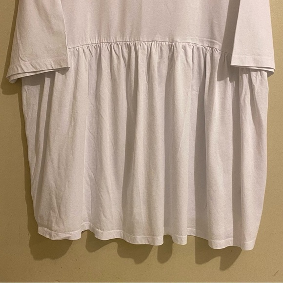 ASOS Shirt Women’s Size 12 White Short Sleeve Top Relaxed Tunic Cotton Peplum - Picture 3 of 9